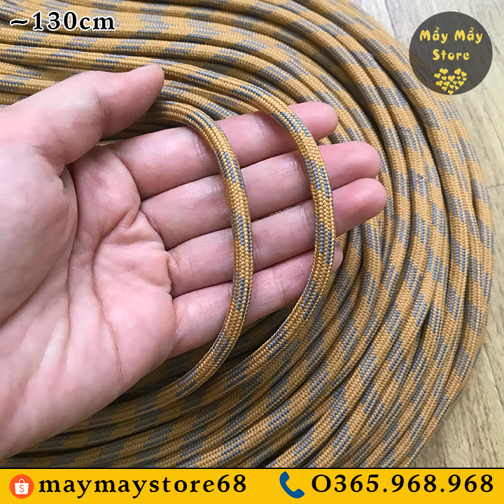 Dây Giày Tròn Màu Cam Vằn Xám ~1m3