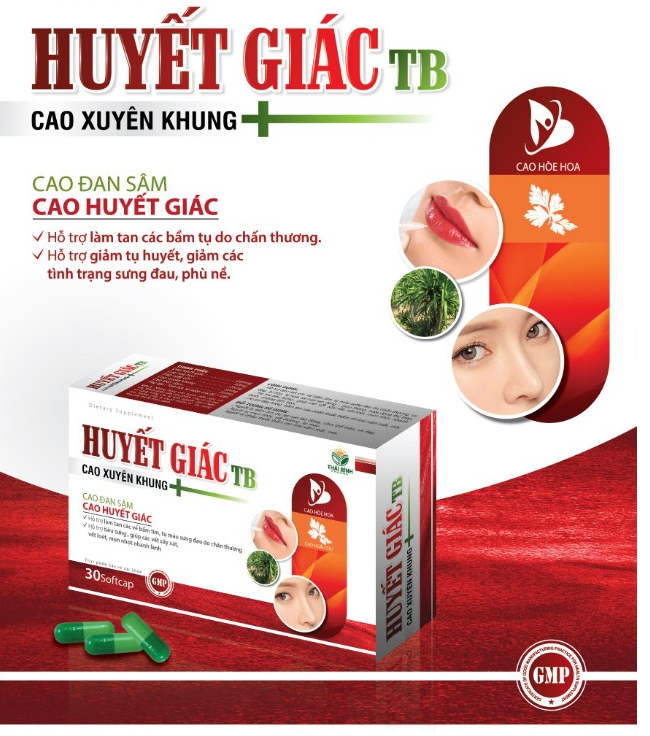 Huyết Giác TB (Long Huyết PH) – Tan Vết Bầm Tím – Mau Lành Vết Thương – Tan Huyết - Hộp 30 Viên