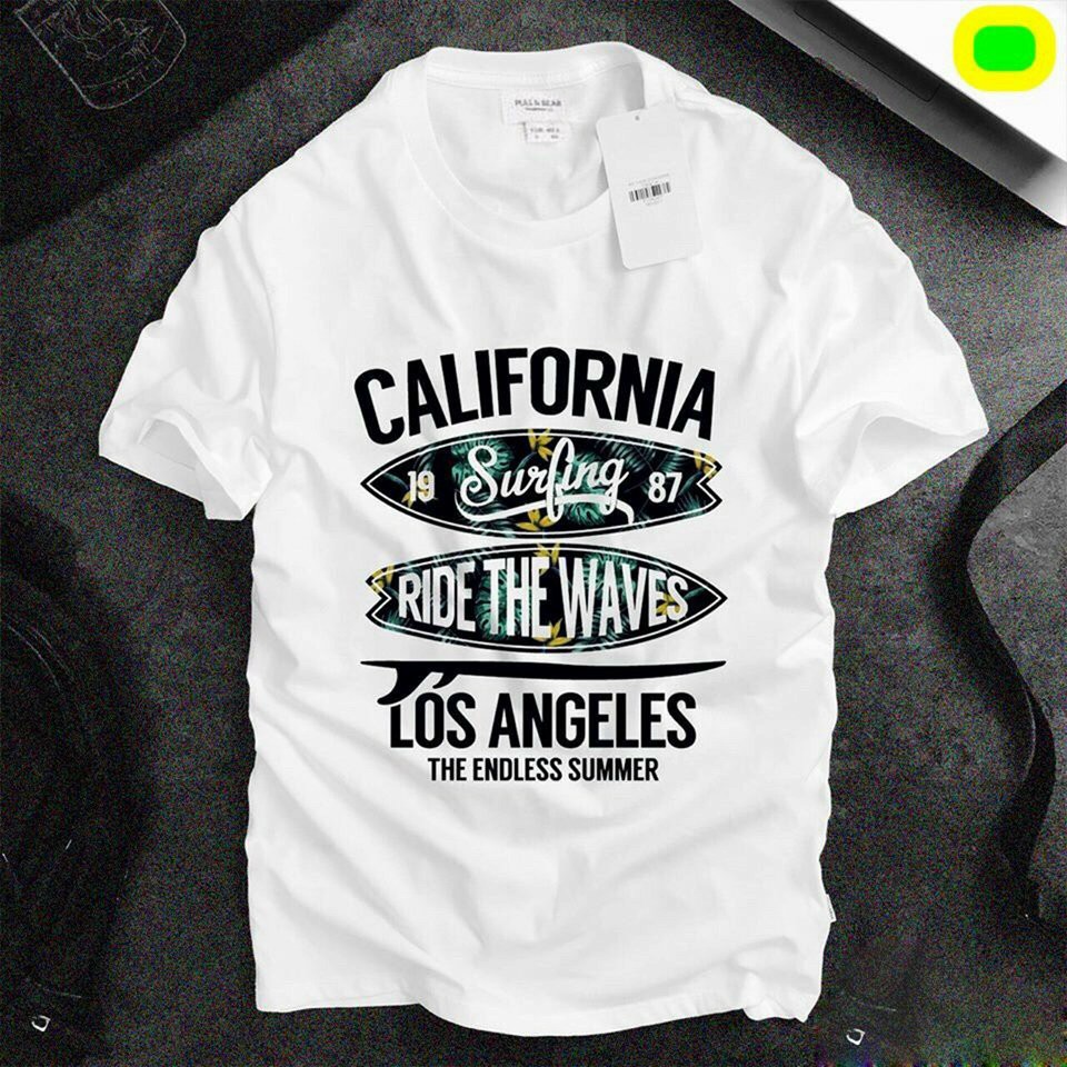 Áo thun nam trắng in chữ