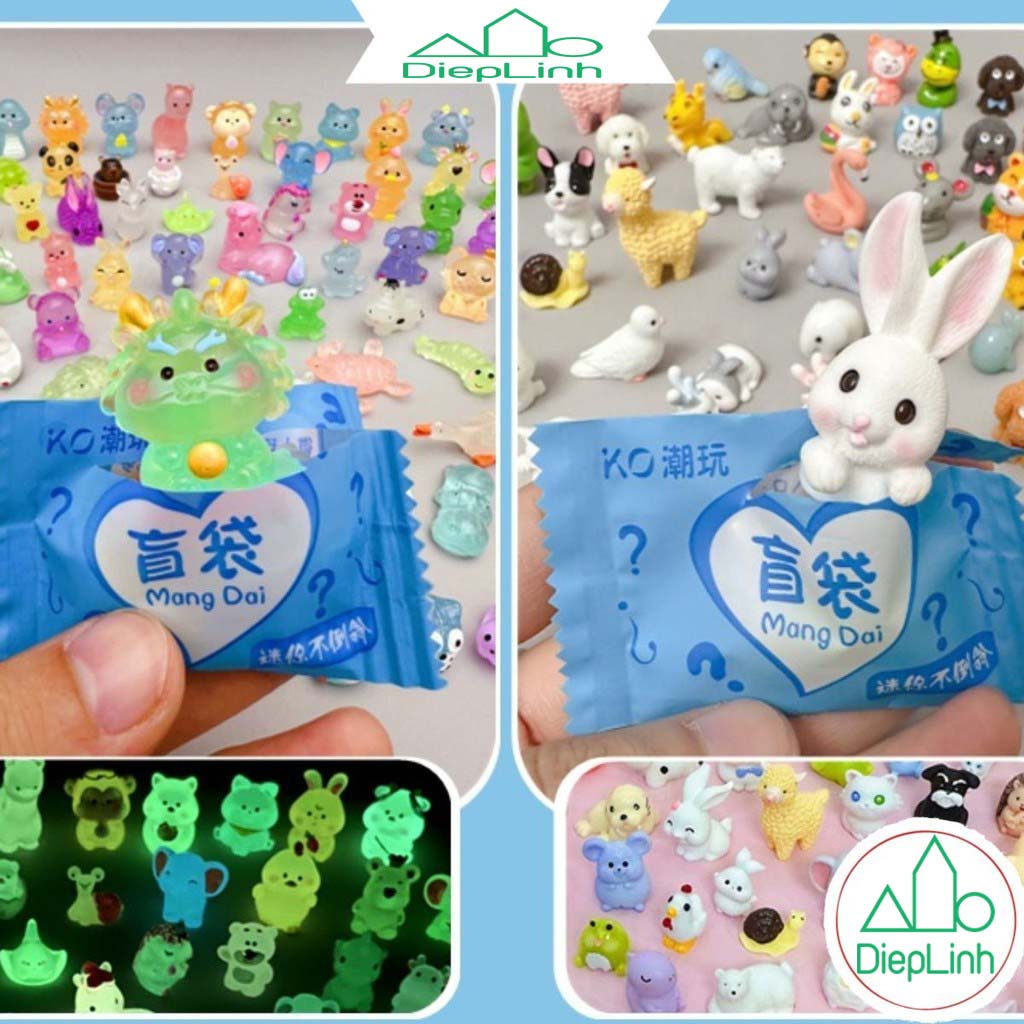   Mua set 50 tặng 10  Combo 20-50 túi mù charm phát sáng đồ chơi mini bóc túi mù phát sáng trái cây túi mù siêu rẻ 