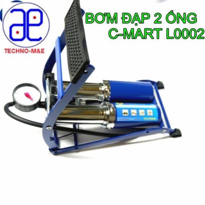 Bơm đạp 2 ống c-mart l0002 rẻ hơn hoàn tiền