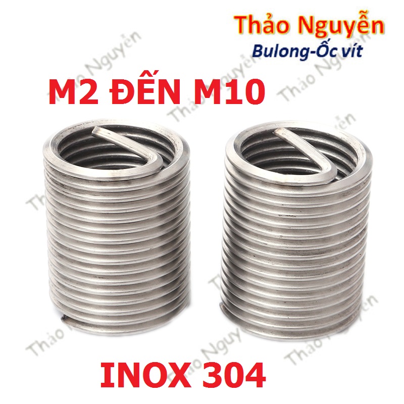 Ren cấy helicoil inox 304 m2-m10 hàng chuẩn