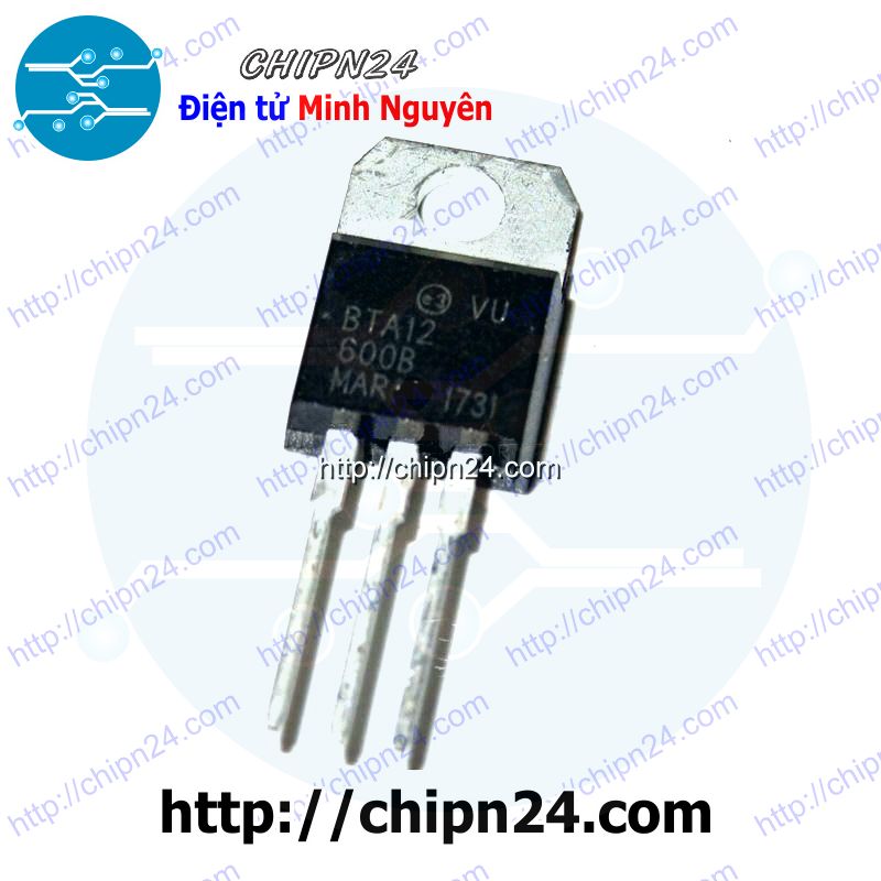 [2 con] (KT1) Triac SCR BTA12-600B TO-220 12A 600V (BTA12-600 BTA12)