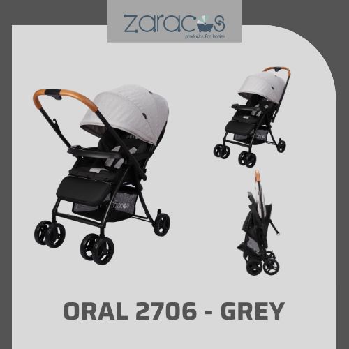 Xe đẩy cho bé zaracos oral 2706 grey – zaracos việt nam