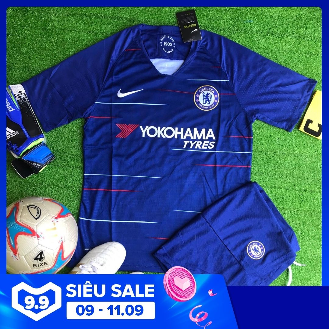 [GIÁ TỐT] Bộ quần áo bóng đá CLB CHELSEA 2018 hàng Thái cao cấp - Quần áo đá banh chất tốt Super Fex / Phút Bù Giờ Sports