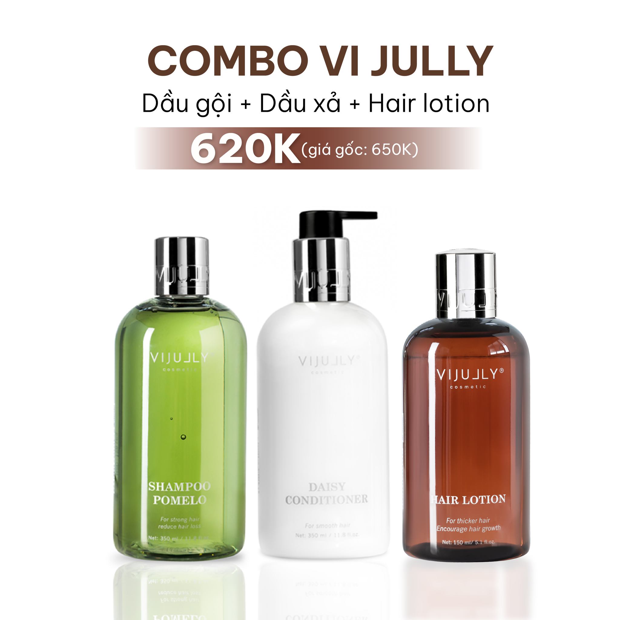 [ Tặng Kèm Quà  ] ComBo Bộ Dầu Gội & Kem Xả Bưởi & Tinh Dầu Bưởi Chăm Sóc Tóc Vi Jully Nâng Cấp