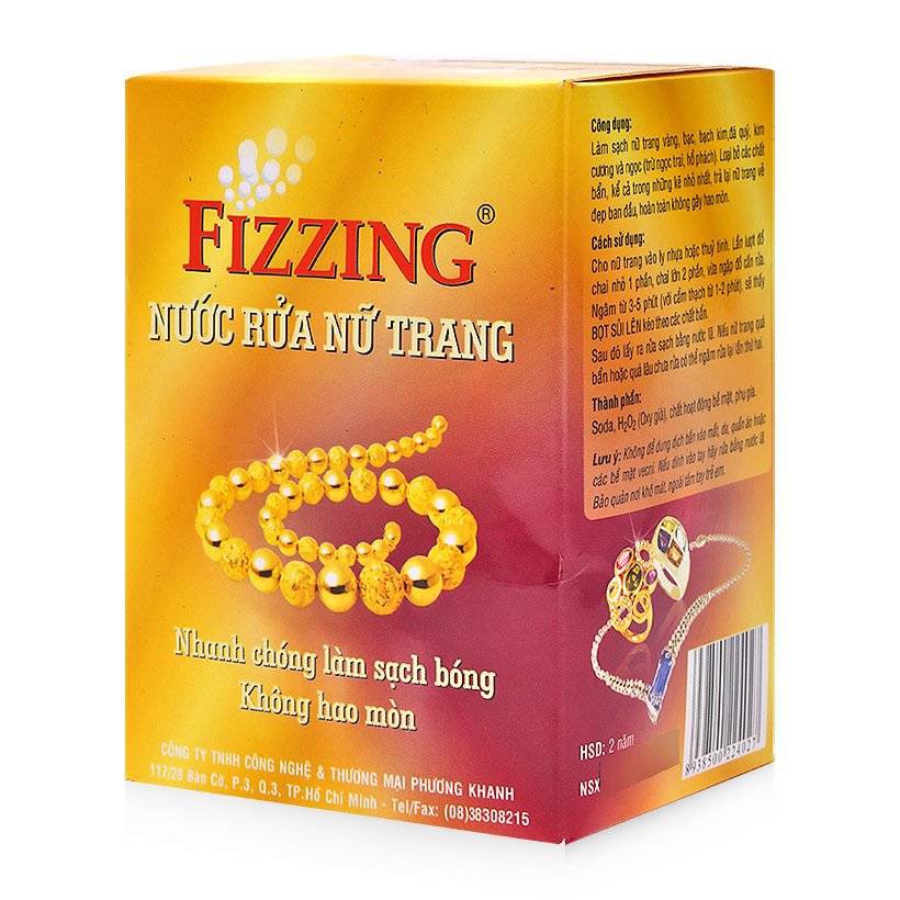 Nước rửa nữ trang Fizzing làm sạch nữ trang vàng bạc 35ml