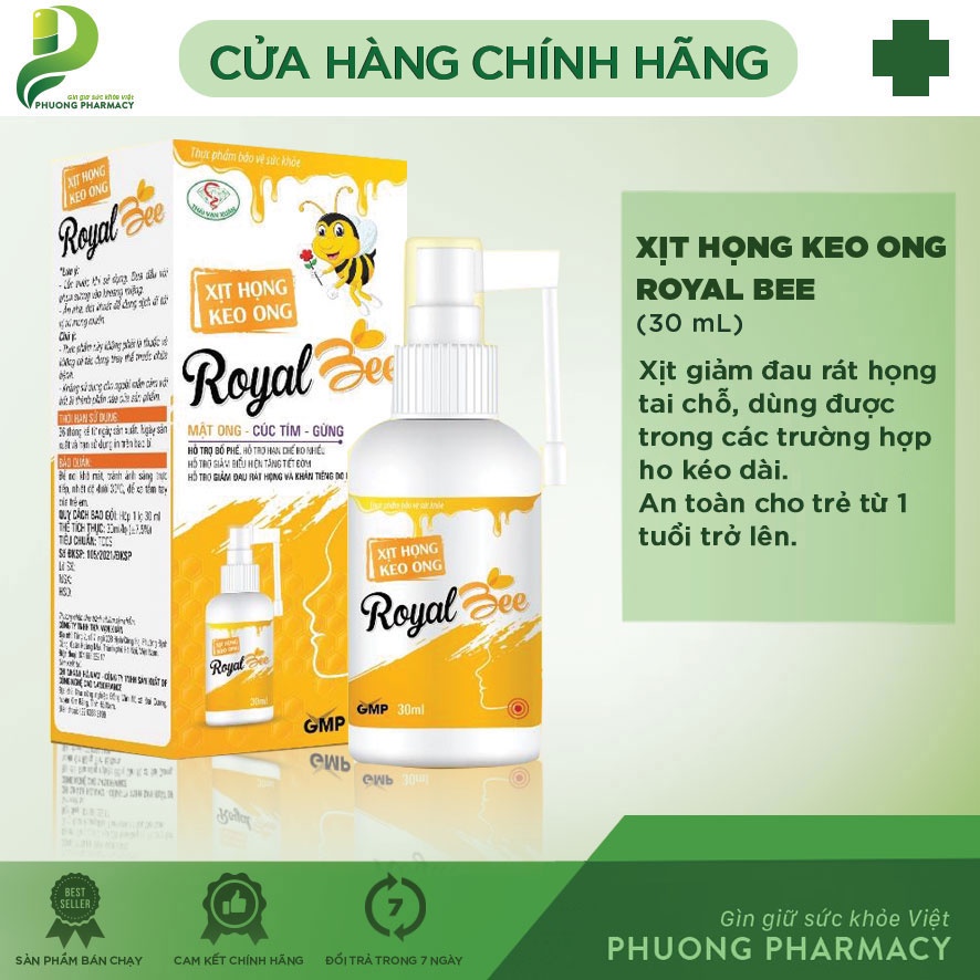 Xịt họng keo ong Royal bee, cắt cơn ho nhanh trong vòng 3 phút P153