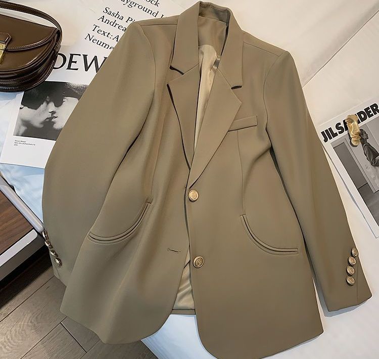 Áo khoác nữ áo khoác blazer nữ  MÀU NÂU TÂY KHUY 4 NÚT Ở TAY hàng nhập quảng châu cao cấp