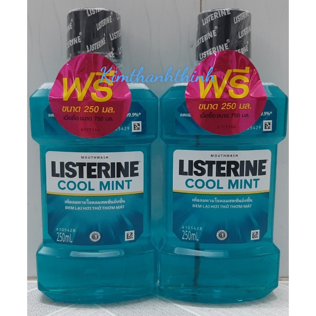 [HCM](KTT) Nước súc miệng ngăn vi khuẩn LISTERINE hương bạc hà-Chai 250ml