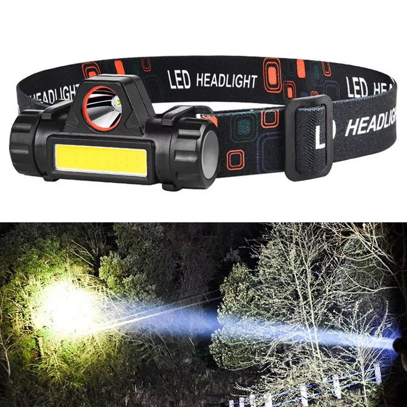 Đèn pin sạc đội đầu  2 chê đọ loại tốt - đèn pin cob led headlight đa năng đội đầu  - den pin - đèn bão - đèn di phượt