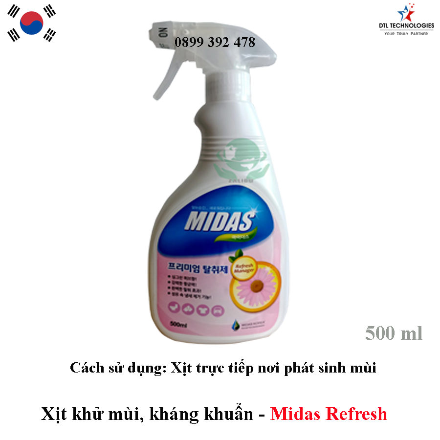 Xịt khử mùi, kháng khuẩn midas hàn quốc - 500ml