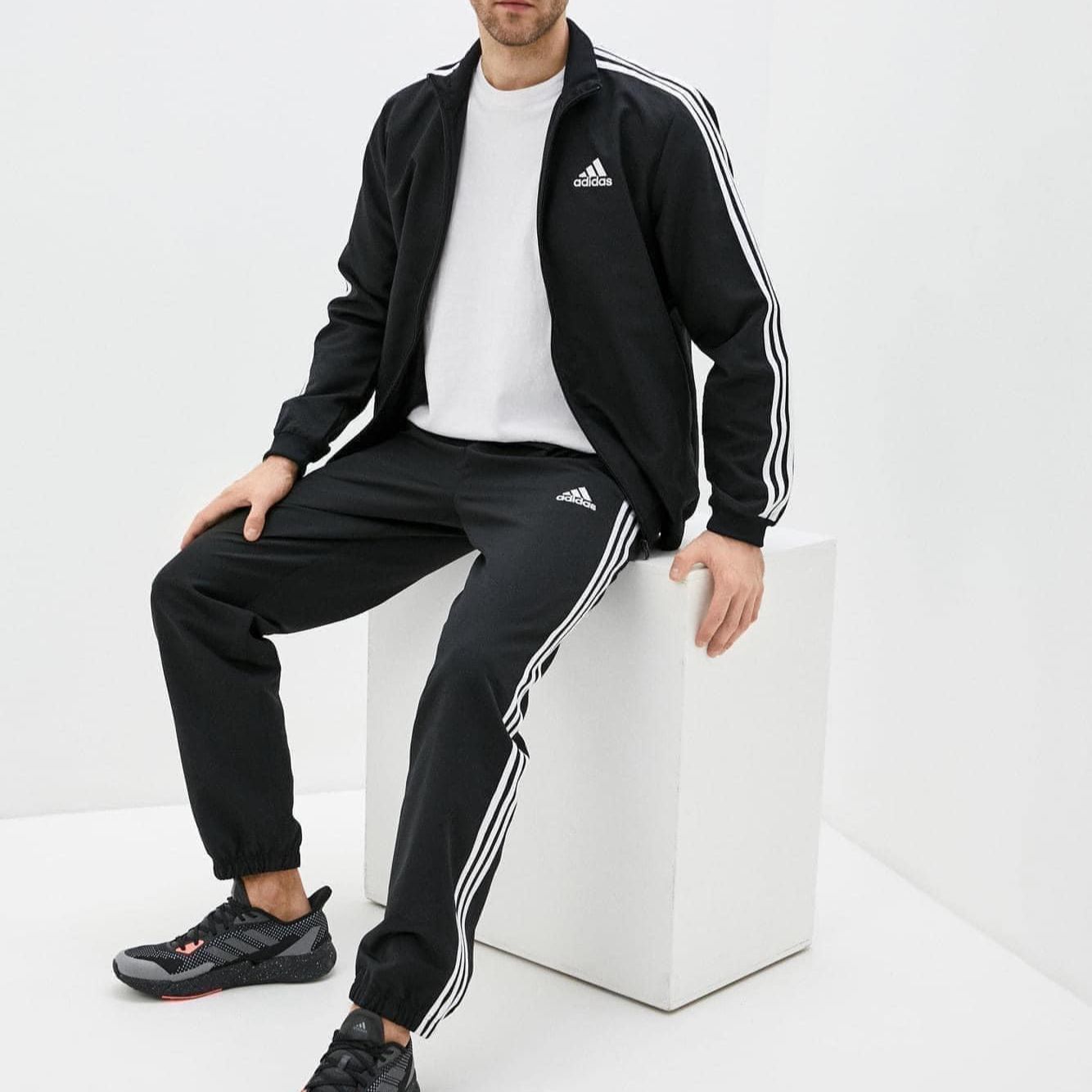 100% CHÍNH HÃNG - Bộ thể thao hè thu Adidas poly đen chất gió - GK9950 |  