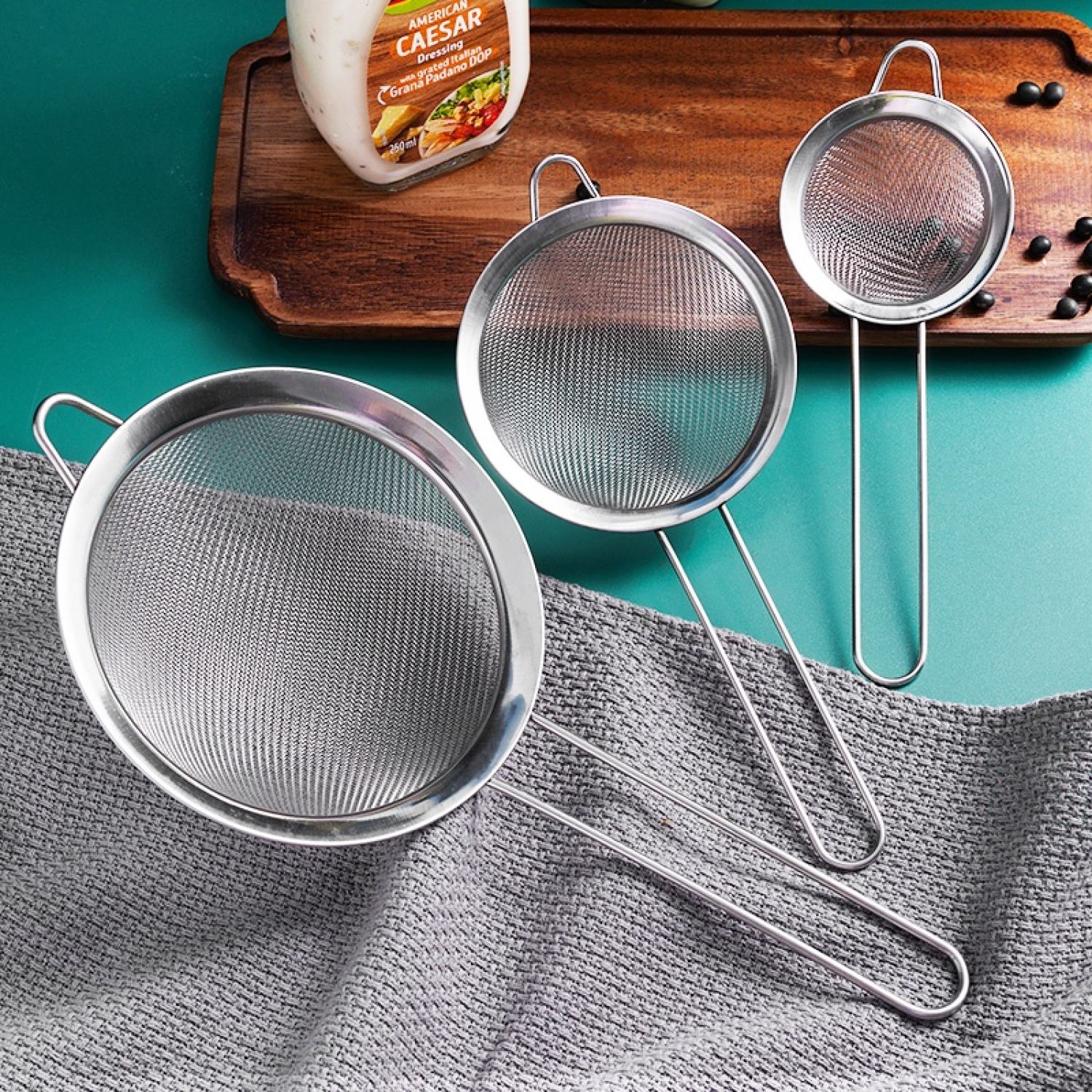 Rây bột siêu mịn tròn inox dụng cụ làm bánh cao cấp tiện dụng
