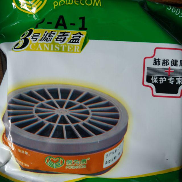 Cục lọc than hoạt tính PA1 dùng cho mặt nạ phòng độc, chống độc, phun thuốc trừ sâu ,chống khói độc 3M 3200