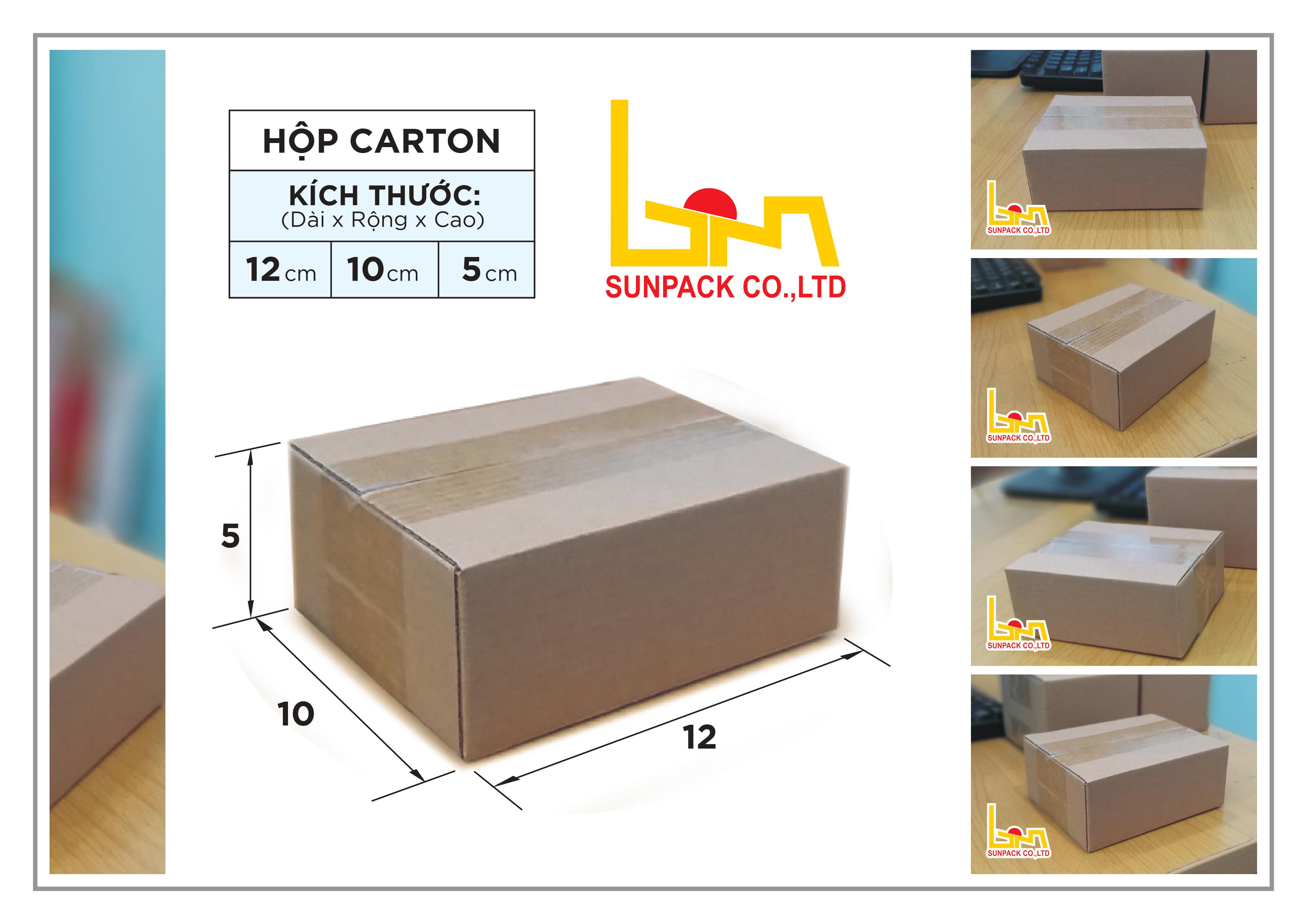 10 HỘP CARTON 12X10X5 DẦY CHẮC ĐÓNG HÀNG - GIÁ NHÀ SẢN XUẤT