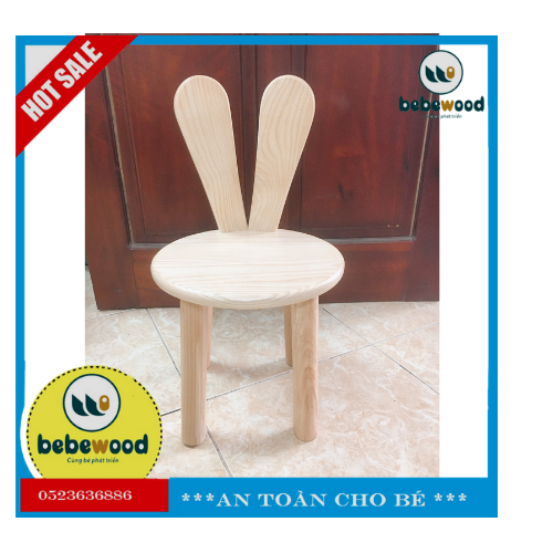 Ghế Tai Thỏ Cho Bé Bằng Gỗ Tự Nhiên - Bebewood