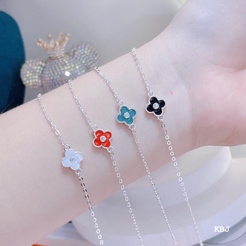 Lắc tay mặt cỏ 4 lá may mắn, vòng tay mặt cỏ 4 lá may mắn