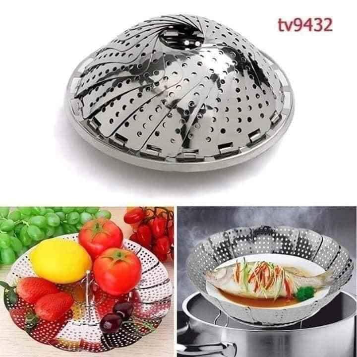 Vỉ hấp xòe INOX 304. Size lớn từ 17 - 27cm. Hàng cao cấp, siêu bền, tiện dụng (MI41)