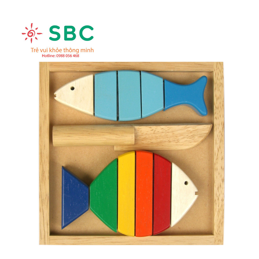 Đồ chơi gỗ Winwintoys - Bộ cắt 2 cá