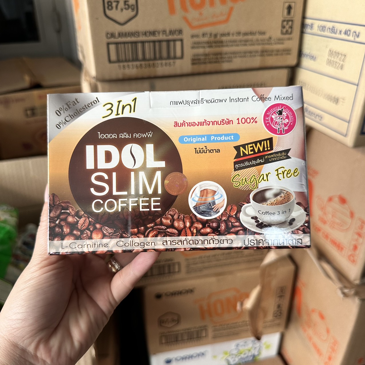Cà Phê Giảm Cân GÓI VÀNG Idol Slim Coffee 3 In 1 Thái Lan hộp 10 gói