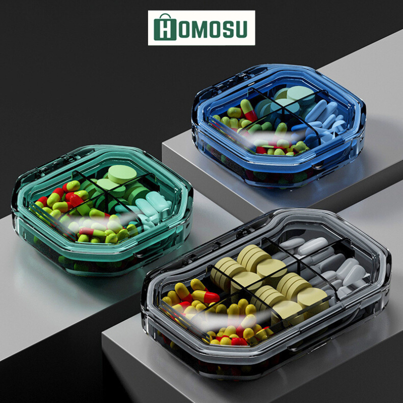 Hộp đựng thuốc chia ngăn, hộp thuốc mini cầm tay tiện lợi, chia ngăn 3-7 ngày p080