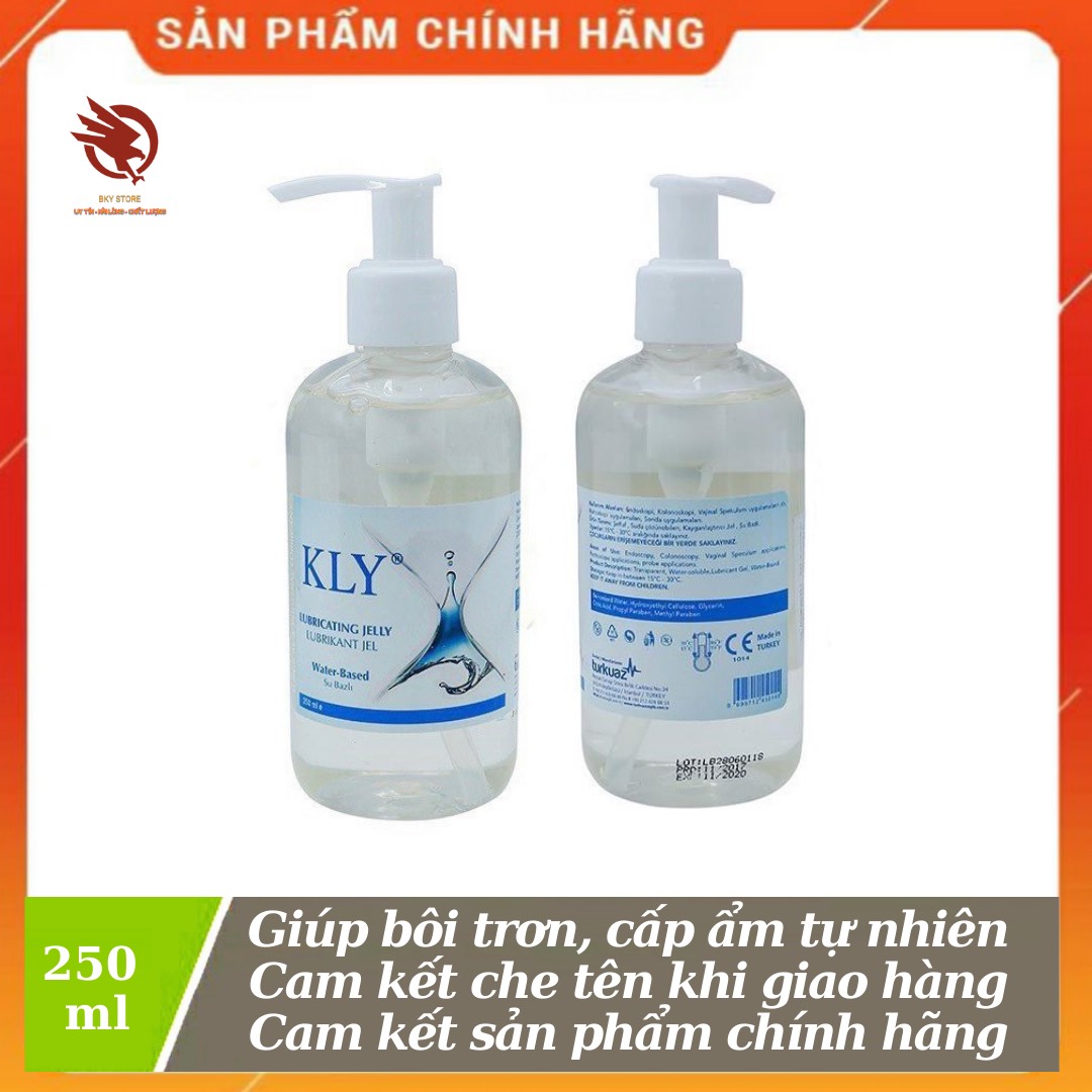Gel bôi trơn gốc nước tiệt trùng KLY, giúp trơn mượt, cung cấp độ ẩm tự nhiên, An toàn  hiệu quả - chai 250ml
