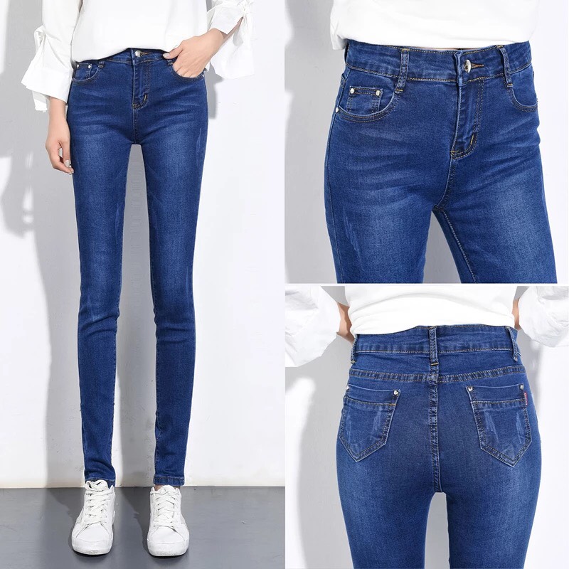 Quần jean nữ co giãn tốt,quần jeans nữ skinny, Quần bò nữ co giãn