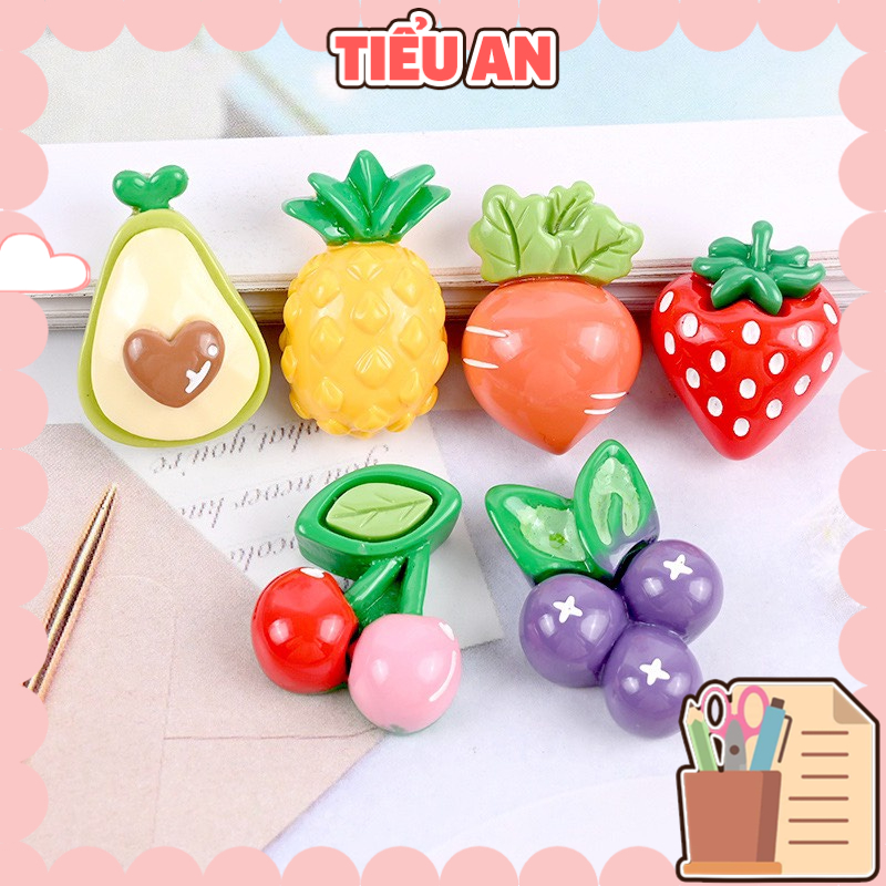 Charm slime/ dụng cụ charm trang trí hình trái cây 3d