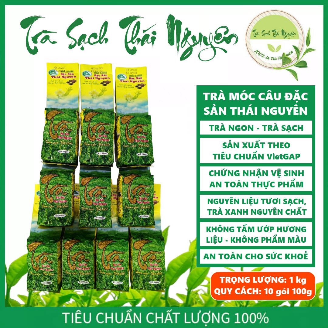 Trà móc câu đặc sản thái nguyên - trà bắc - nguyên chất 100% - trà thái nguyên - trà xanh - trà sạch - 1kg -