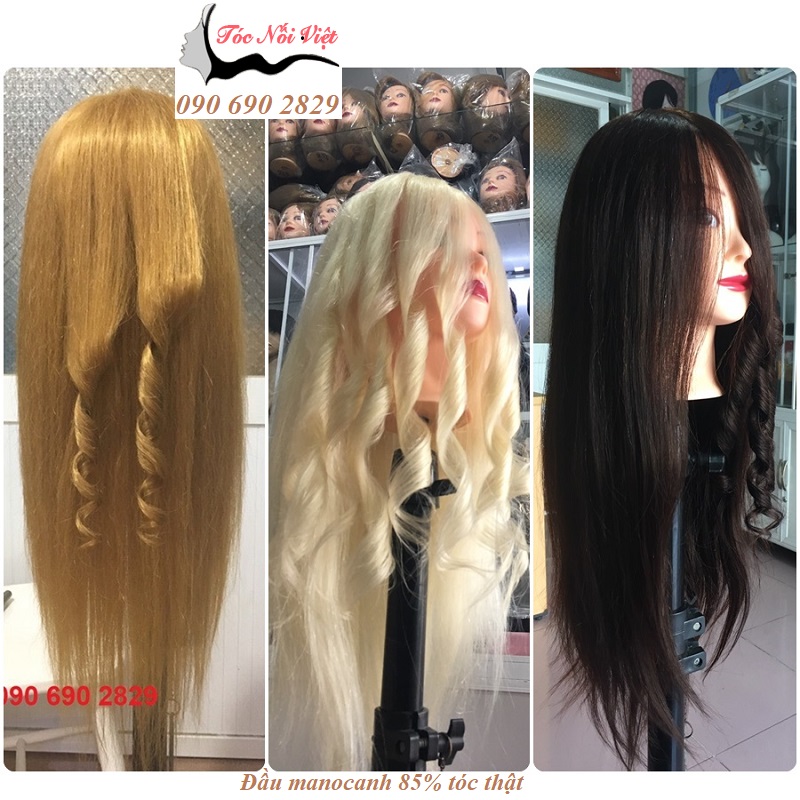 Đầu Manocanh học làm tóc và trang điểm cô dâu 85% tóc thật