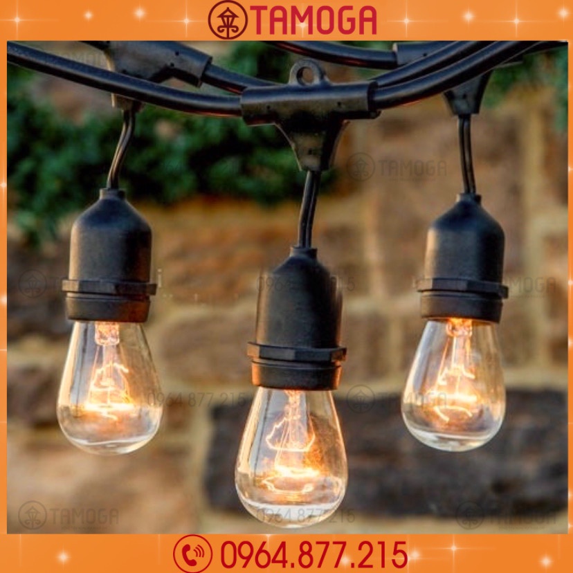 Dây đèn kín nước thả ngoài trời 5m và 8 mét TAMOGA DT 6515 + Tặng kèm bóng led AS Vàng