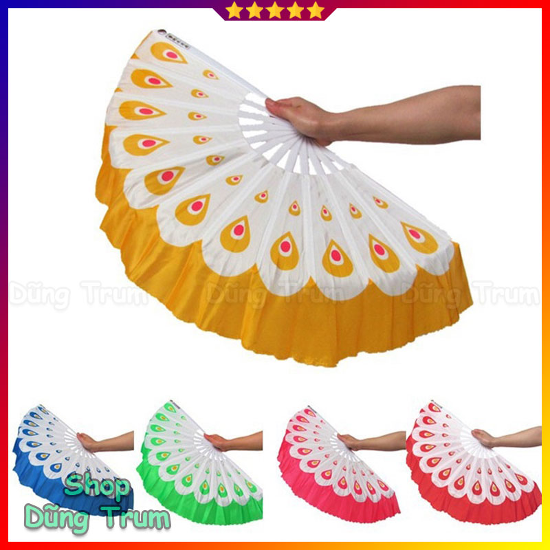 Quạt múa đuôi công nan nhựa đẹp bền (1 đôi)
