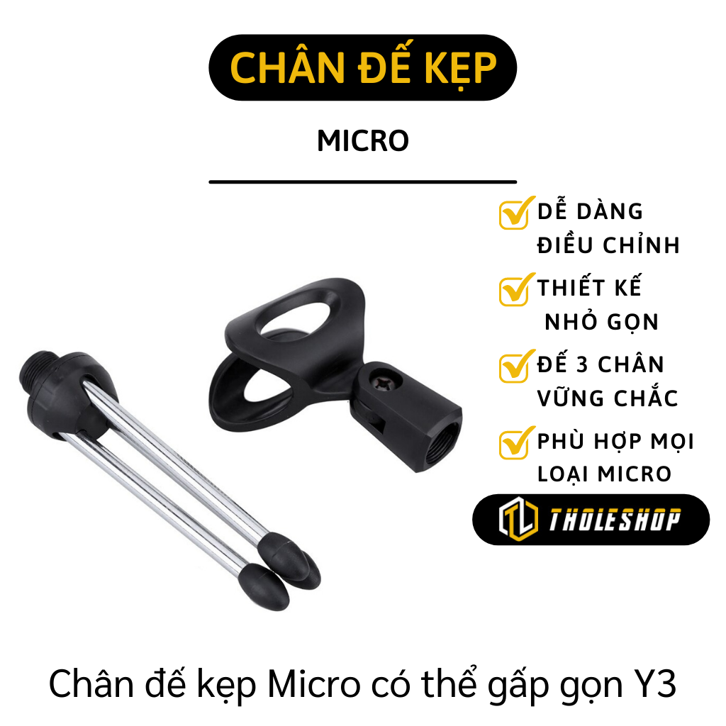 Giá đỡ micro - Giá đỡ micro 3 chân Y3 - Giá đỡ Mini Micrô Di Động Khung - Dụng cụ đỡ micro - Chân kẹp micro đứng