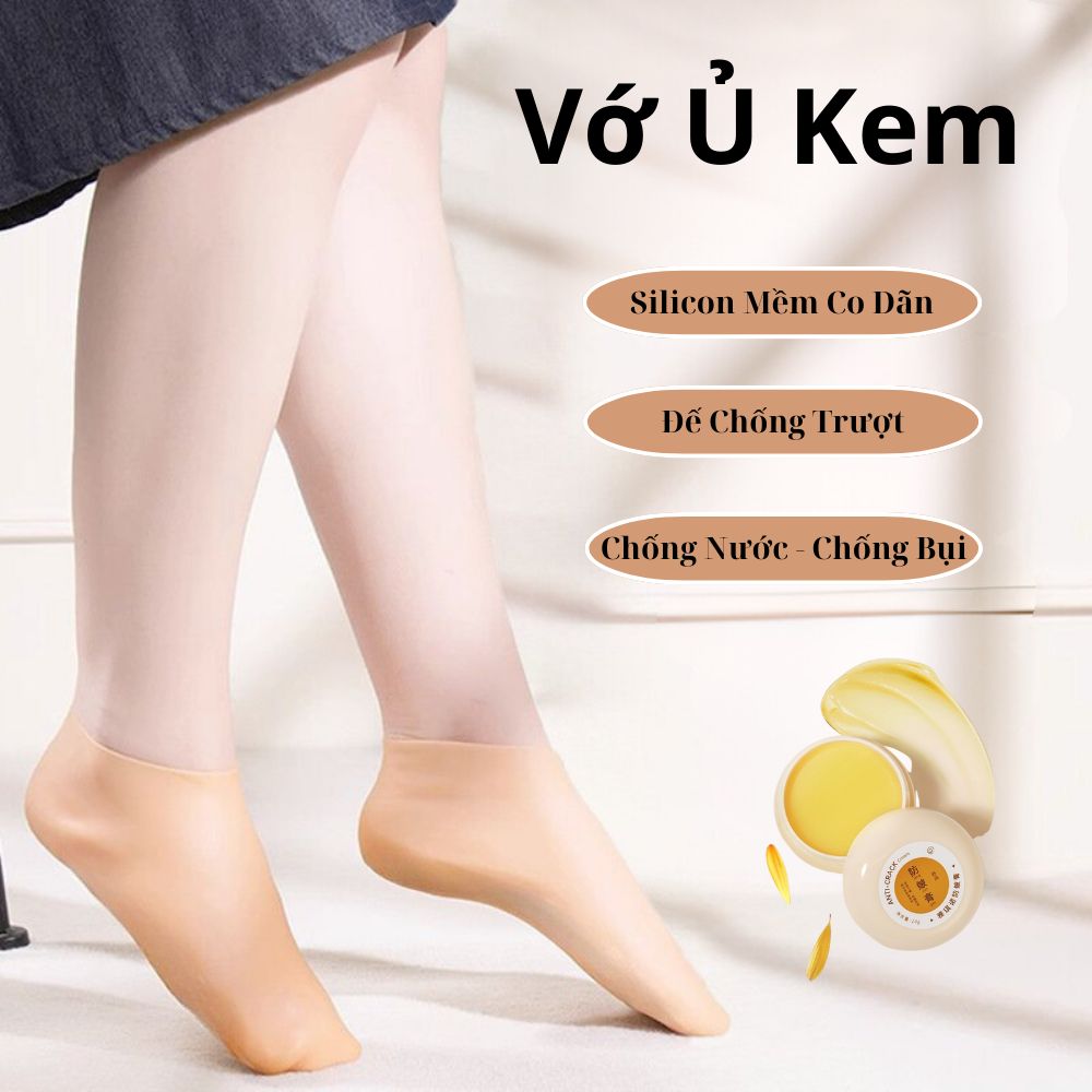 Vớ ủ kem silicon vớ ủ chân dưỡng ẩm làm mềm gót chân, tất ủ chân chống khô da ngăn ngừa nứt nẻ gót chân