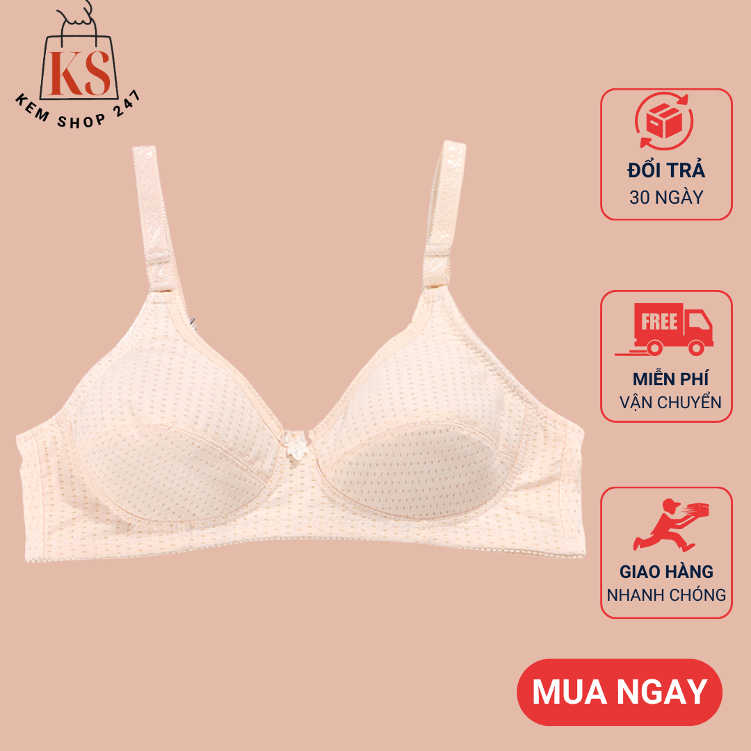 Áo ngực bigsize không gọng không mút vải cotton thông hơi chất đẹp quả to dây nhỏ big size cho bà già ,bà bầu mặc sau sinh 
