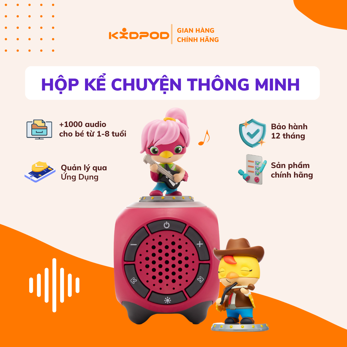 Kidpod hộp kể chuyện thông minh trẻ em màu hồng starter set - đồ chơi trí tuệ hot nhất - có kèm app