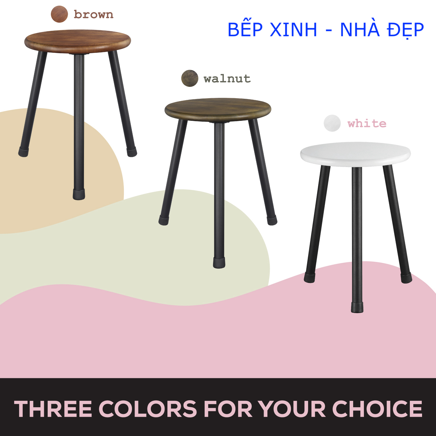 Bàn Trà + Coffee, Đôn Gỗ, Kệ Để Chậu hoa, Bàn Kê Đầu Giường,  mặt 30cm, chân tháo rời bằng thép không gỉ Cao 40cm.