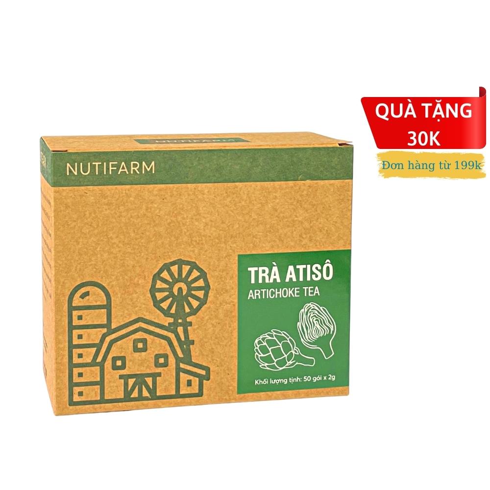 Trà atiso túi lọc đà lạt NutiFarm, hộp 50 tép, loại đặc biệt gồm 100% bông atiso