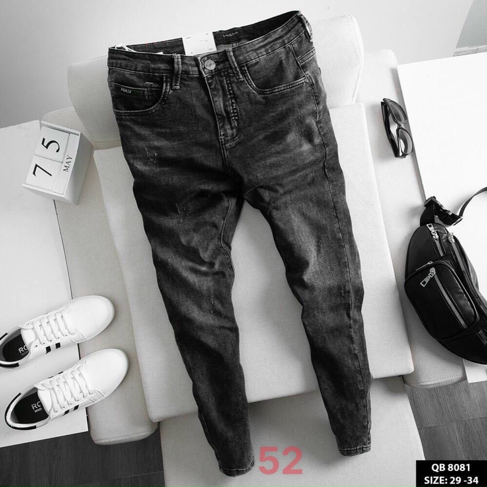 Quần jean nam màu đen trơn cao cấp - quần jean nam mẫu mới thời trang mysuongshop ms05