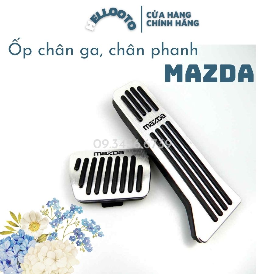 Ốp chân ga chân phanh Mazda 3, Mazda 6, Mazda CX5, Mazda 2 - bộ 2 miếng Chất liệu nhôm bọc cao su cao cấp, chống trơn trượt khi bạn đạp chân