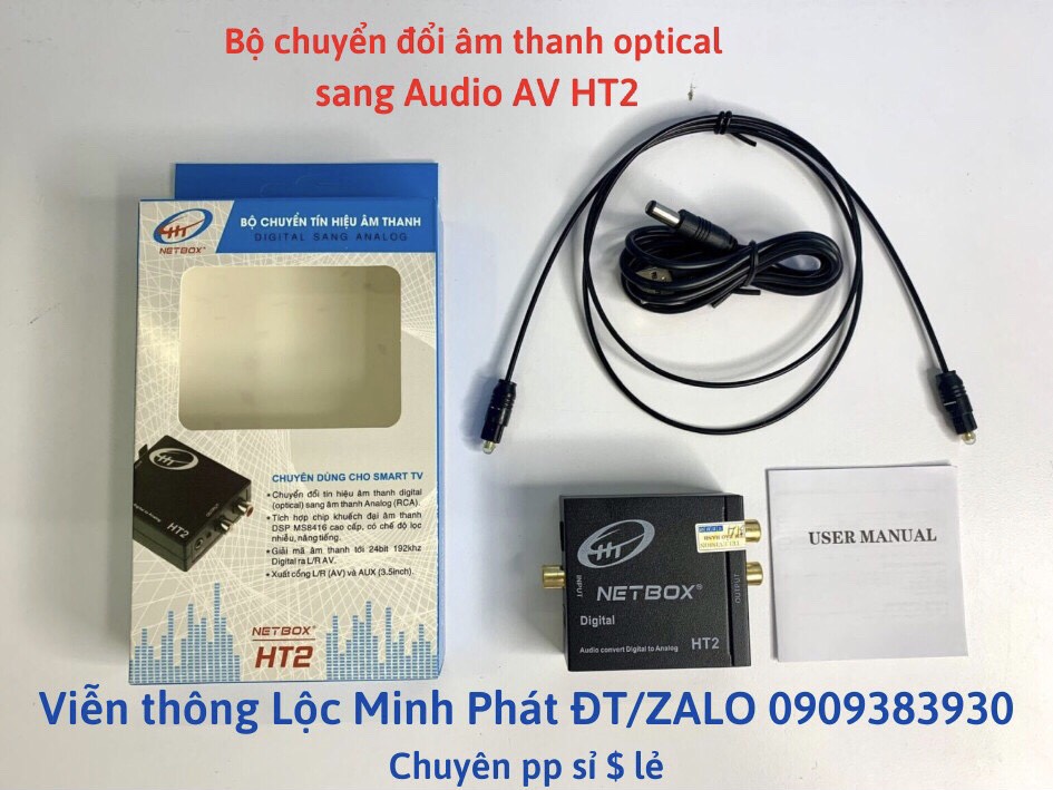 Bộ chuyển Âm Thanh Quang Optical sang AV Netbox HT2