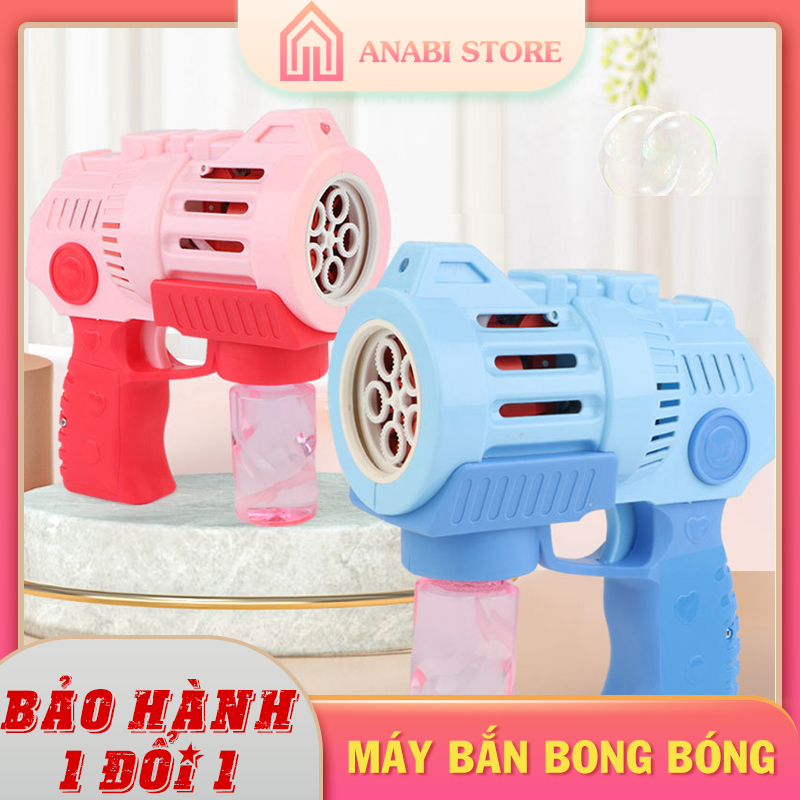 Máy Bắn Bong Bóng 5 Nòng Anabi - Máy Cỡ To, An Toàn Cho Trẻ Em - Tặng Kèm Pin AAA