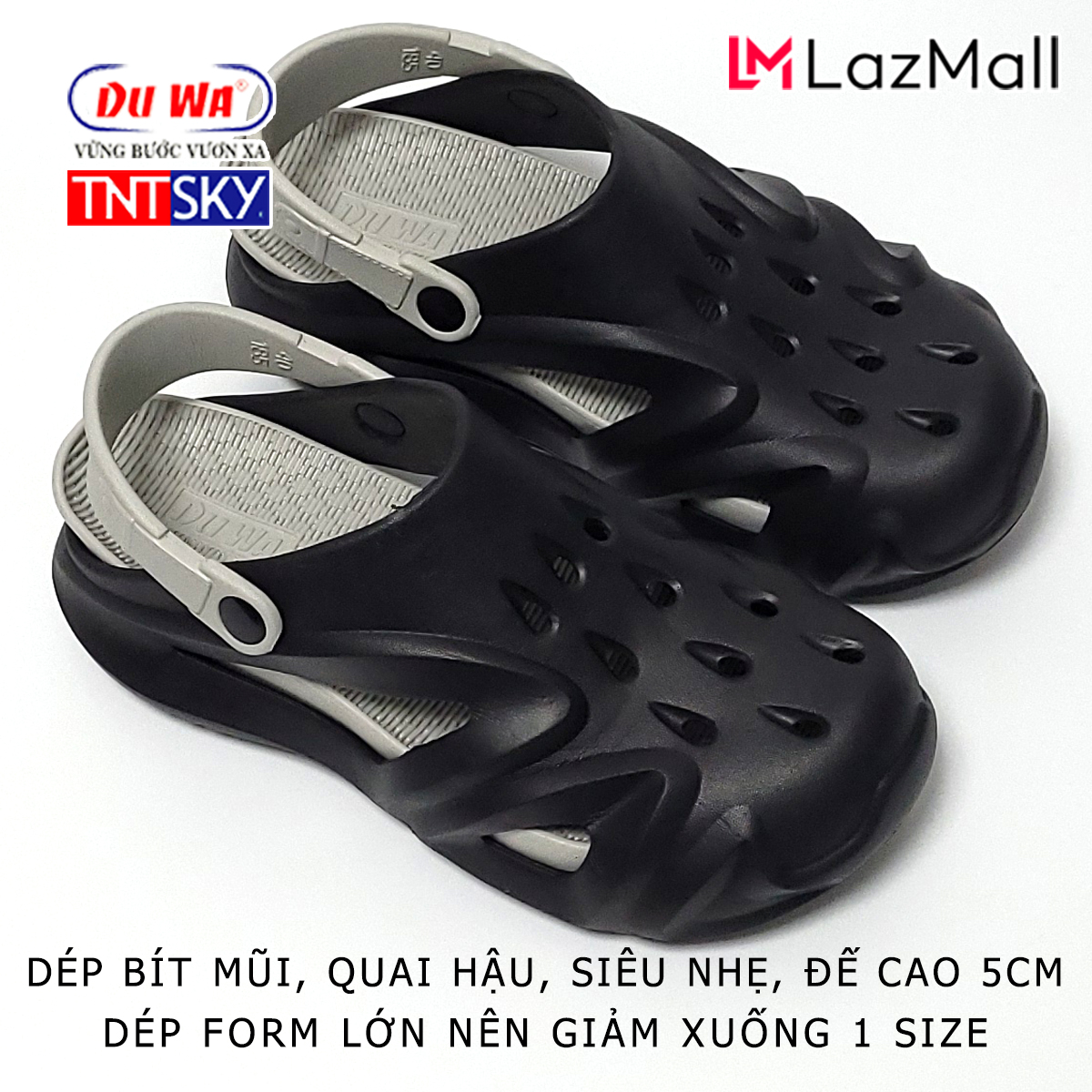 Dép nam bít mũi đế cao 5cm, siêu nhẹ DUWA - Hàng chính hãng - LD505