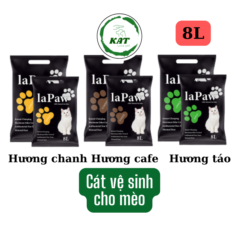 Cát vệ sinh cho mèo Lapaw Nhiều hương vị Bao 8L KAT Store