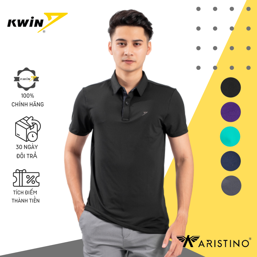 Áo polo nam Kwin kiểu dáng thể thao, form dáng slimfit ôm vừa vặn cơ thể. Chất liệu polyester thoáng mát, thoải mái - KPS005S1