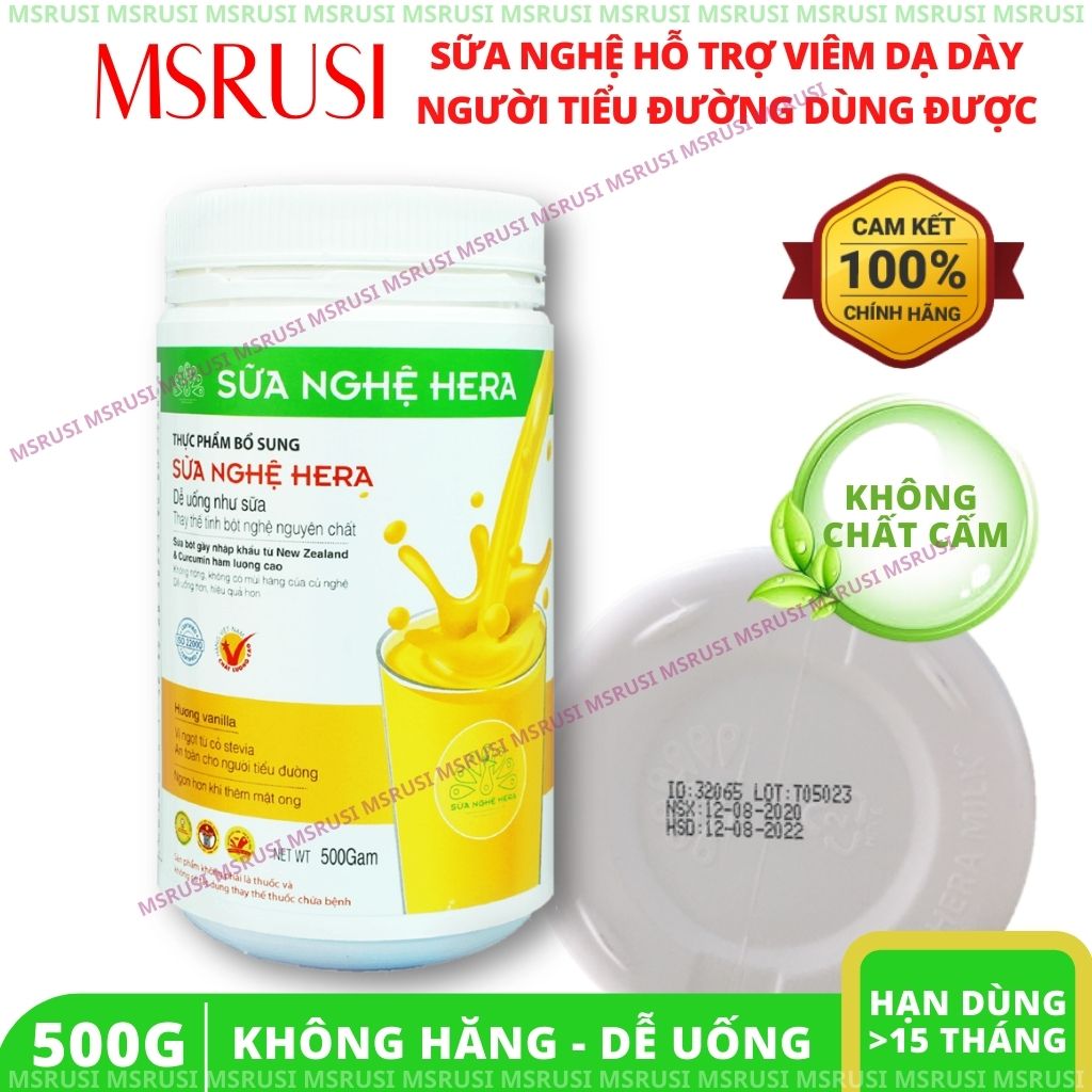 Sữa Nghệ Hera Cho Hệ Tiêu Hóa Khỏe Mạnh Tăng Sức Đề Kháng Nhanh Lành Vết Thương Bù Năng Lượng 500g [Quà tặng hấp dẫn] - MSRUSI