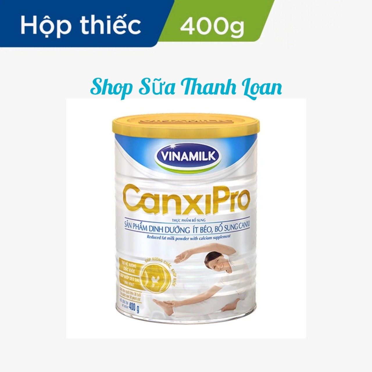 (HSD T9-2026) SỮA BỘT VINAMILK CANXI PRO HỘP 400G.