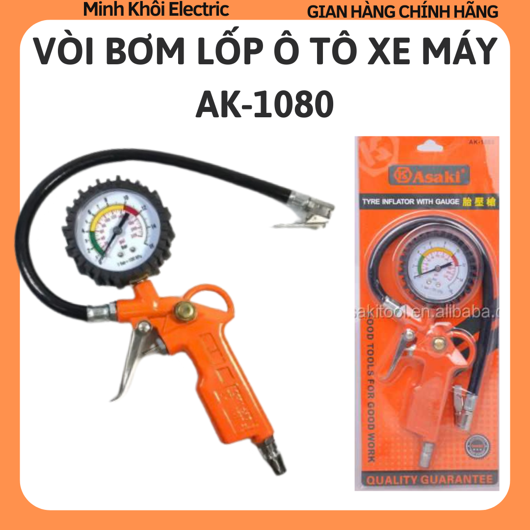 Súng bơm hơi Asaki AK-1080,tay bơm đồng hồ,súng bơm lốp xe ô tô,đồng hồ bơm lốp,súng bơm hơi lốp,đồng hồ đo áp suất lốp,đầu vòi bơm hơi bơm lốp có đồng hồ,bơm ô tô xe máy,đầu vòi bơm ô tô xe máy kiêm đồng hồ đo áp suất lốp,máy bơm hơi áp suất,bơm xe có đồ