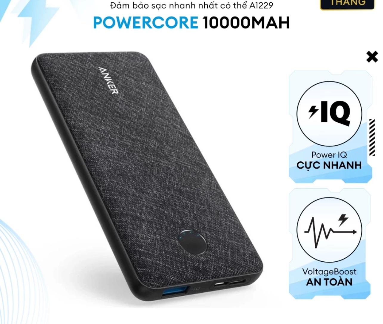 Pin sạc dự phòng anker powercore slim 10000mah - a1229